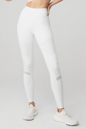Leggins Alo Yoga High-Waist Moto Mujer Blancas Blancas | España QXBG-94863