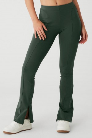 Leggins Alo Yoga High-Waist Zip It Flare Mujer Verde Menta | España FQWJ-98520