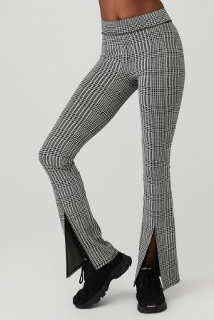 Leggins Alo Yoga Jacquard High-Waist Glenplaid Flutter Mujer Titanium Negras | España FOWY-67340