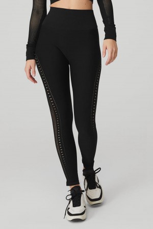 Leggins Alo Yoga Seamless High-Waist 7/8 Open Air Mujer Negras | España GEPD-43197