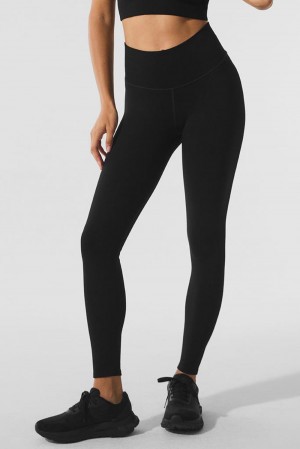 Leggins Alo Yoga Seamless Winter Warm Plush High-Waist 7/8 Mujer Negras | España FEXZ-60983