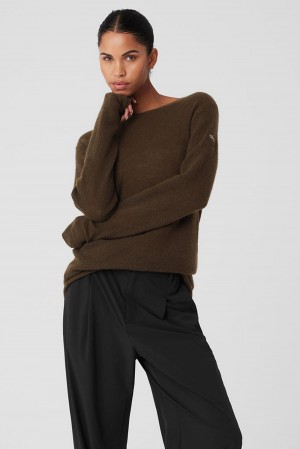 Manga Larga Alo Yoga Cashmere Reform Mujer Espresso | España NUSF-18729
