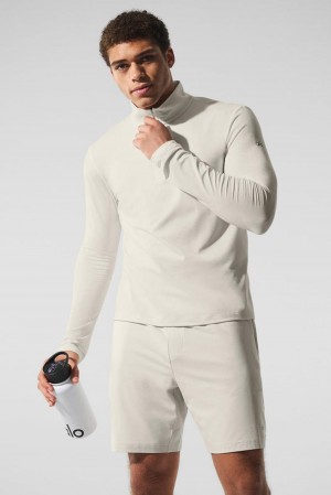 Manga Larga Alo Yoga Conquer 1/4 Zip Reform Hombre Bone | España HAME-14063