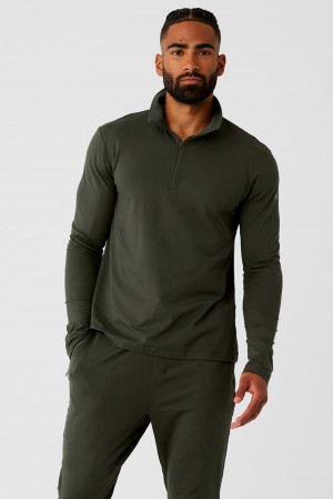 Manga Larga Alo Yoga Conquer 1/4 Zip Reform Hombre Verde | España CRBJ-73528