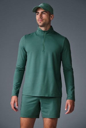 Manga Larga Alo Yoga Conquer 1/4 Zip Reform Hombre Winter Ivy | España OLIG-76943