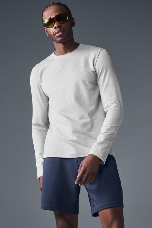 Manga Larga Alo Yoga Conquer Reform Crewneck Hombre Gris | España LQWM-67853