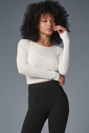 Manga Larga Alo Yoga Gather Mujer Ivory | España WHXF-28164