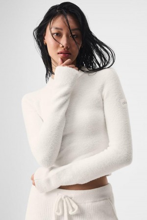 Manga Larga Alo Yoga Snuggle Up Mujer Ivory | España YKGW-34271
