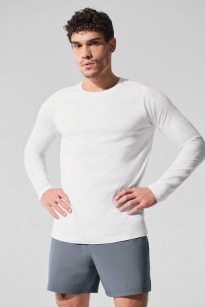 Manga Larga Alo Yoga Vapor Crewneck Hombre Blancas | España FRZE-56904