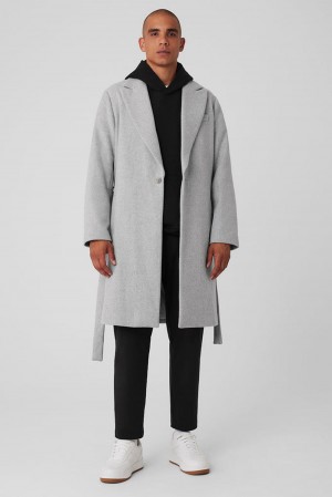 Overcoats Alo Yoga Wool Gameday Hombre Gris | España PSJT-87923