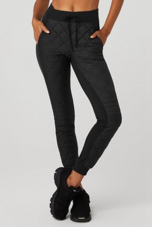 Pantalon Alo Yoga Airbrush Winter Warm High-Waist Moto Mujer Negras | España YWIM-39062