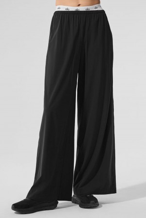 Pantalon Alo Yoga Breezy Wide Leg Mujer Negras | España DLKP-19258