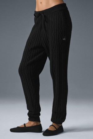 Pantalon Alo Yoga Cable Knit Winter Bliss Mujer Negras | España MUIB-79013