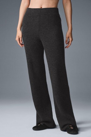 Pantalon Alo Yoga Cashmere High-Waist Plush Waffle Mujer Verde Menta Gris | España LHJT-43520