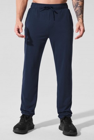 Pantalon Alo Yoga Conquer Pulse Hombre Azul Marino | España UGEW-03458