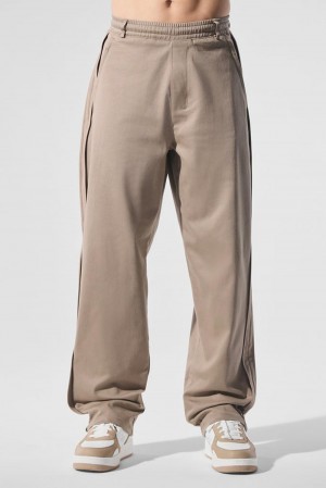 Pantalon Alo Yoga Edition Sueded Straight Leg Hombre Gravel | España QKMT-62397