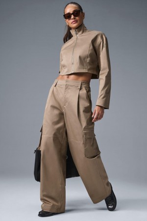 Pantalon Alo Yoga High-Waist Night Out Cargo Mujer Gravel | España GSPF-06428