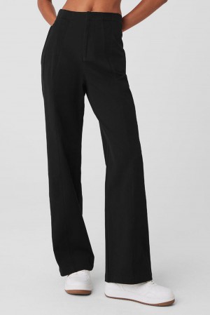 Pantalon Alo Yoga High-Waist On Point Moto Mujer Negras | España OQYS-60374