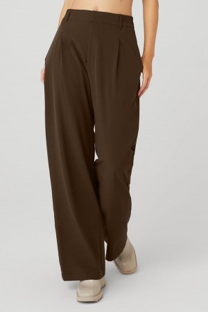 Pantalon Alo Yoga High-Waist Pursuit Mujer Espresso | España PMWO-78612