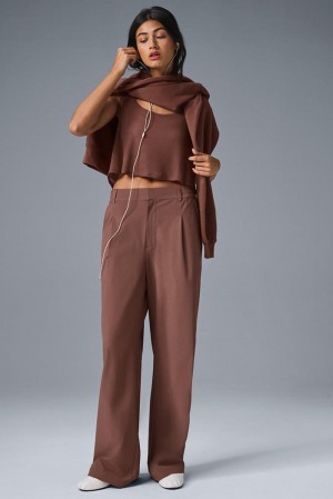 Pantalon Alo Yoga High-Waist Pursuit (Regular) Mujer Chestnut | España XMAJ-40819