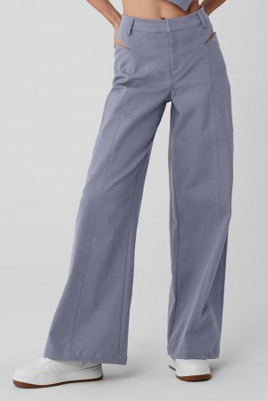 Pantalon Alo Yoga High-Waist Risk Taker Mujer Fog | España LXPE-67153