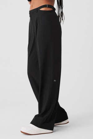 Pantalon Alo Yoga Mid-Rise Showdown Mujer Negras | España YCEA-94230