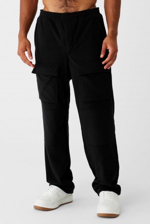 Pantalon Alo Yoga Polar Fleece Ridge Cargos Hombre Negras | España BPTN-91745