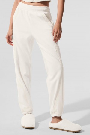 Pantalon Alo Yoga Polar Fleece Wintry Mix Mujer Ivory | España VDXS-45089