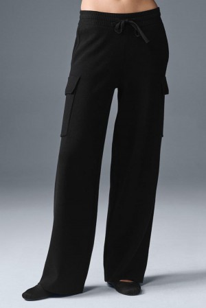 Pantalon Alo Yoga Scholar Knit High-Waist Cargo Mujer Negras | España GYXV-17952