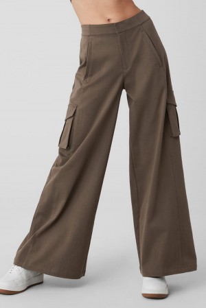 Pantalon Alo Yoga Show Off Cargo Wide Leg Mujer Verde Oliva | España GWEI-50718