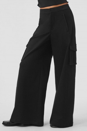 Pantalon Alo Yoga Show Off Cargo Wide Leg (Regular) Mujer Negras | España XGZB-65841