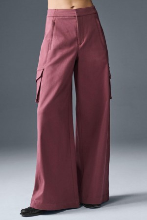 Pantalon Alo Yoga Show Off Cargo Wide Leg (Regular) Mujer Burdeos | España NRKB-03719
