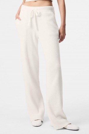 Pantalon Alo Yoga Snuggle Up Sweater High-Waist Wide Leg Mujer Ivory | España EVPC-96485