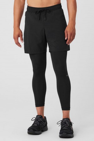 Pantalon Alo Yoga Stability 2-In-1 Hombre Negras Negras | España IPWD-38056