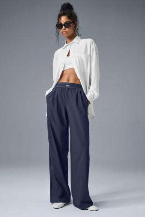 Pantalon Alo Yoga Suit Up (Long) Mujer Azul Marino | España VAKR-85092