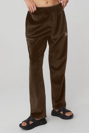 Pantalon Alo Yoga Velour Baller Mujer Espresso | España ZRJQ-50317
