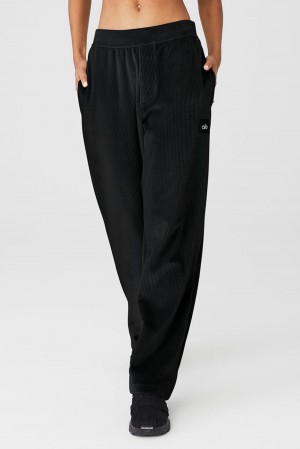 Pantalon Alo Yoga Velour Baller Mujer Negras | España HQCO-78260