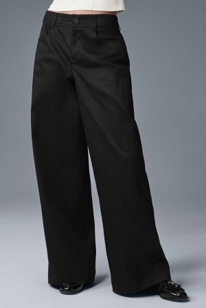 Pantalon Alo Yoga Wanderlust Wide Leg Mujer Negras | España TNLS-26478