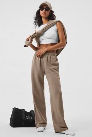 Pantalon Deportivo Alo Yoga Accolade Straight Leg Mujer Gravel | España LHWT-10792