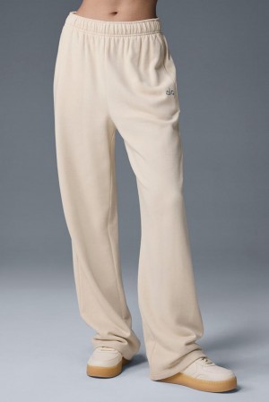 Pantalon Deportivo Alo Yoga Accolade Straight Leg Mujer Oat Milk | España YSGE-39526