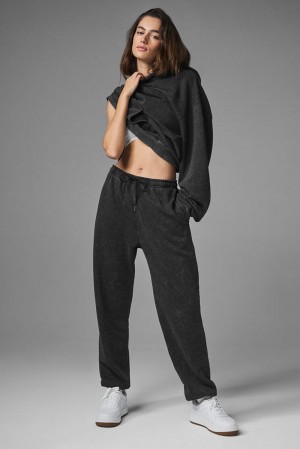 Pantalon Deportivo Alo Yoga Chill Vintage Wash Mujer Negras Azules | España IBOV-64207