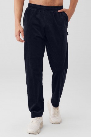 Pantalon Deportivo Alo Yoga Corduroy District Hombre Azul Marino | España PLYD-26157