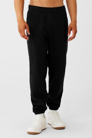 Pantalon Deportivo Alo Yoga Cuffed Renown Heavy Weight Hombre Negras | España UEDA-47395