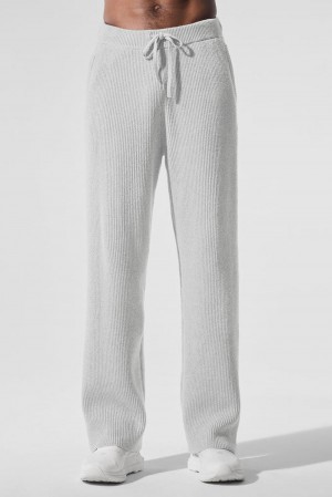Pantalon Deportivo Alo Yoga Domain Rib Knit Hombre Gris | España UNHO-90671