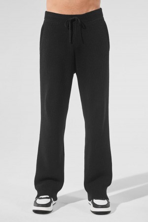 Pantalon Deportivo Alo Yoga Domain Rib Knit Hombre Negras | España PHBR-19207