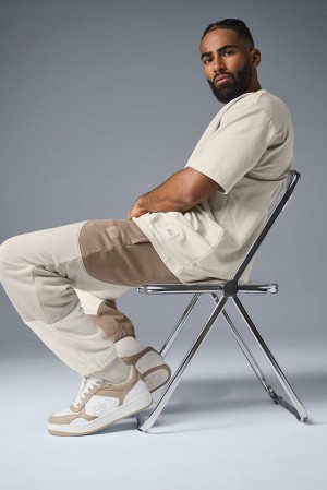 Pantalon Deportivo Alo Yoga Make Waves Hombre Ivory / Bone / Gravel | España SPQE-23085