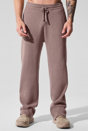Pantalon Deportivo Alo Yoga Scholar Straight Leg Hombre Mushroom Heather | España FISR-49632