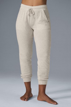 Pantalon Deportivo Alo Yoga Soho Mujer Oatmeal Heather | España LTZV-34790