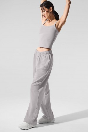 Pantalon Deportivo Alo Yoga Washed Accolade Straight Leg Mujer Gris Azules | España NVTW-41982