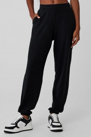 Pantalon Jogger Alo Yoga Waffle Weekend Escape Mujer Negras | España JIQY-52679